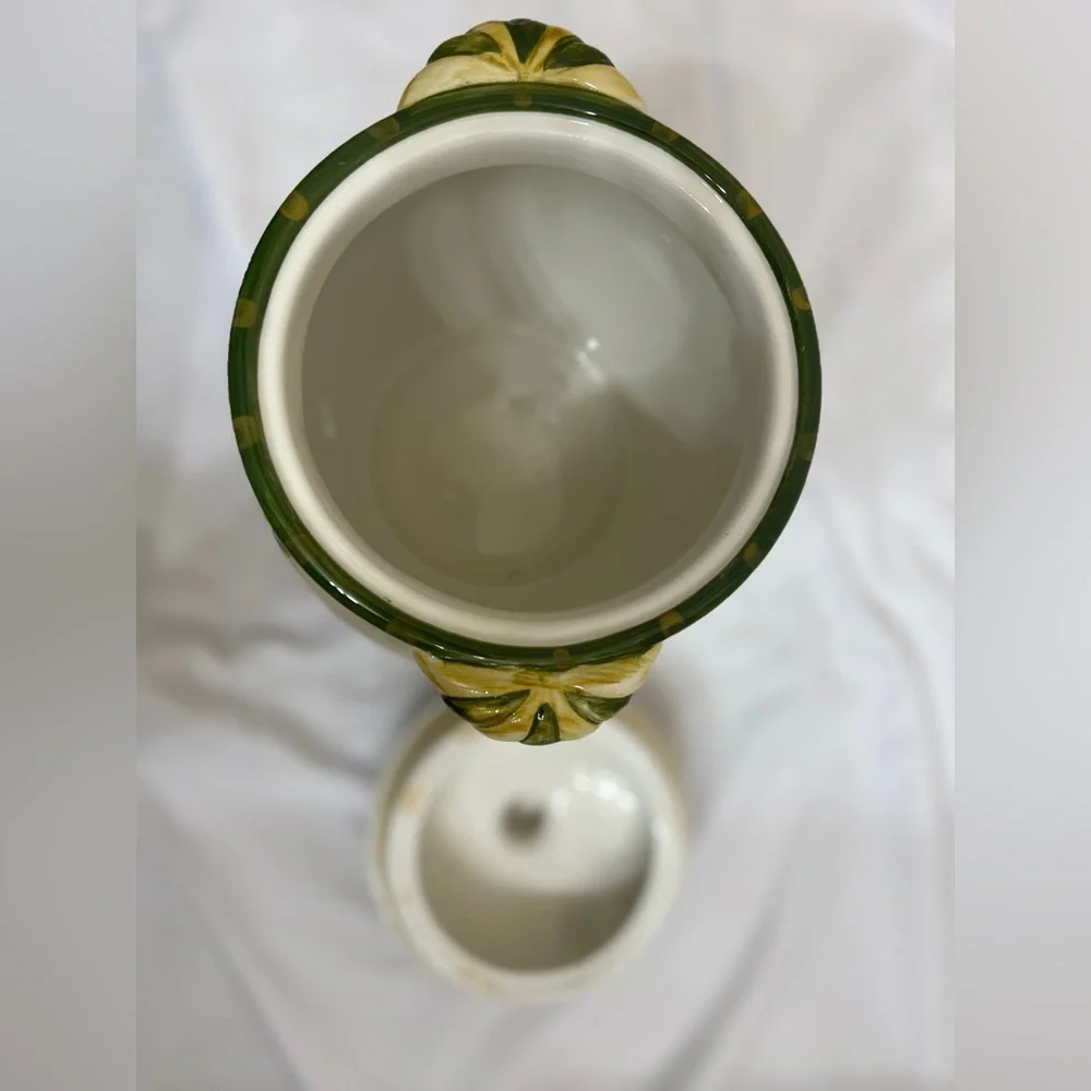Hand-Painted Ceramic Kitchen Canister with Lid